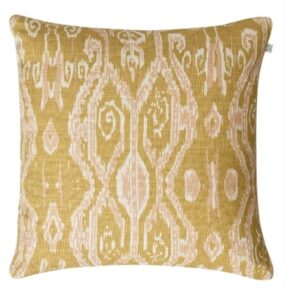 Cushion Cover Linen Ikat Madras – Spicy Yellow /Rose 50×50 cm