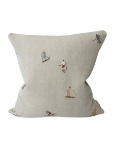 Skiers Emembroidered Cushion Cover