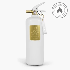 Brandsläckare 2kg, Design Edition White med Brass emblem